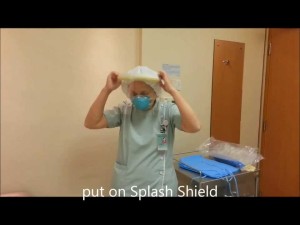 Home made splash shields during SARS